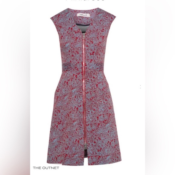 Diane Von Furstenberg Sleeveless Red & Blue Floral Mini Dress Women’s Size 2 - Picture 16 of 16